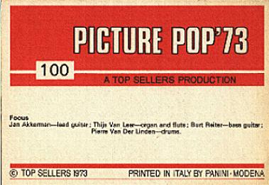 POP'73 COLOR PICTURE CARD - front cover