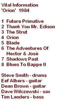 orion - vital information - 1984